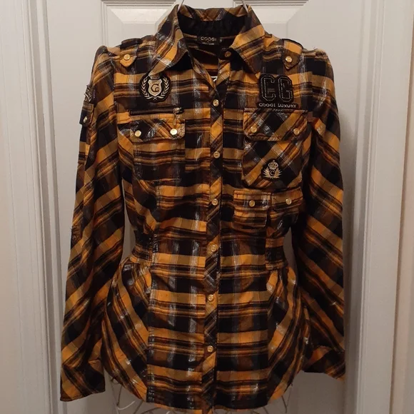 coogi long sleeve dress shirts Coogi Classic Long Sleeve Dress Shirt Black Striped Mens L Designer Artist